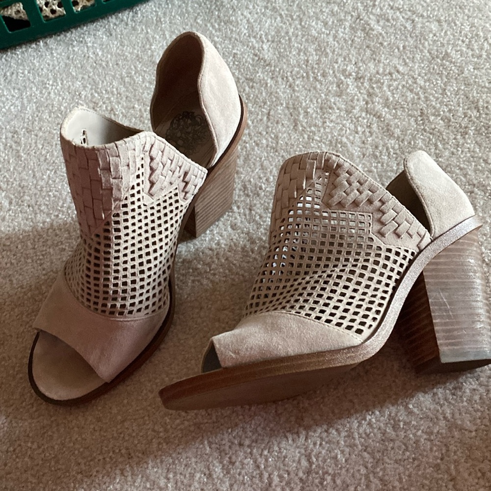 Vince Camuto peep toe booties